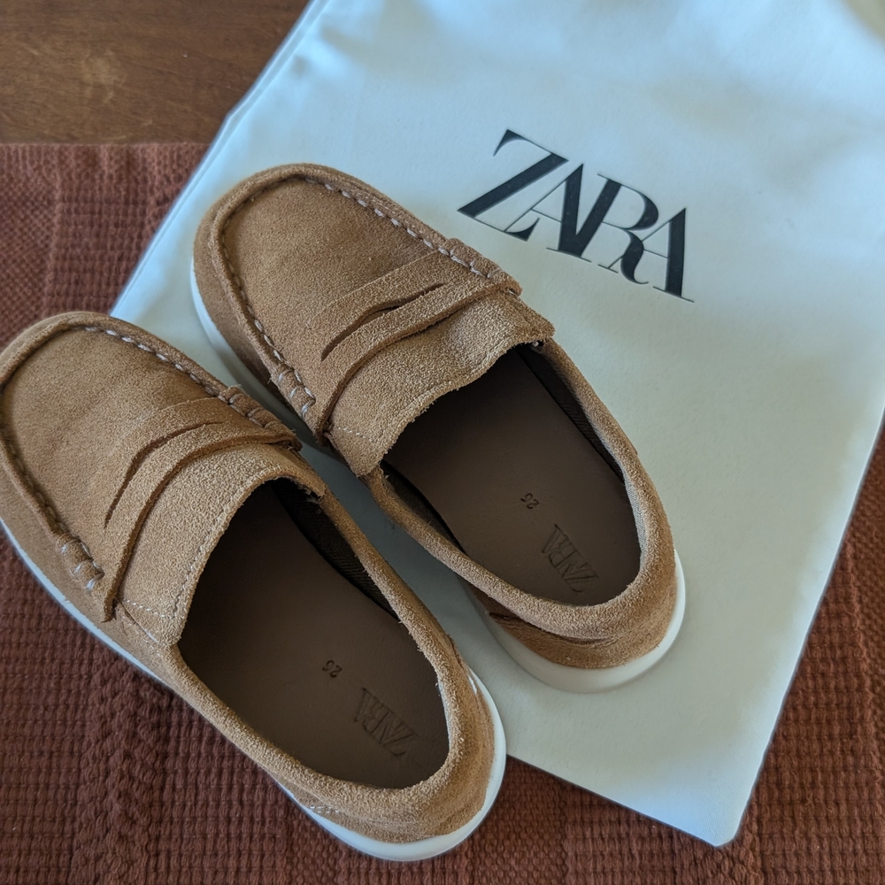 Zara Tan Loafers Slip-On Style